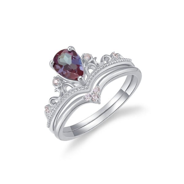 retro palace style alexandrite color change stone crown ring