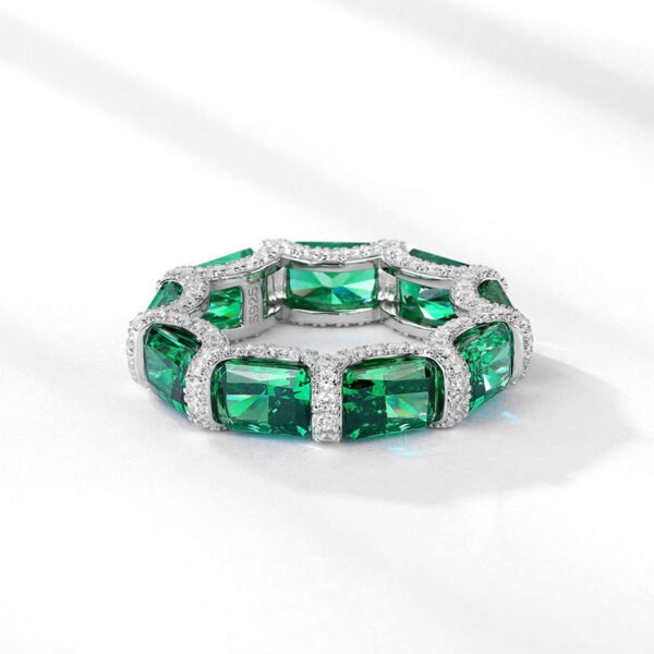 emerald high carbon steel ring – Image 3
