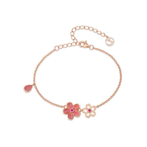 pink sakura zirconia bracelet