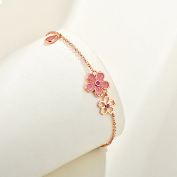 pink sakura zirconia bracelet – Image 4