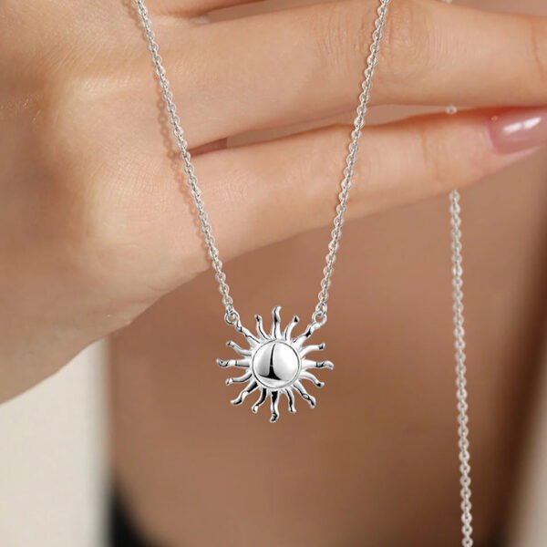 sterling sunflower necklace – Image 3