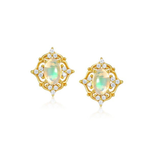 vintage court style opal earrings