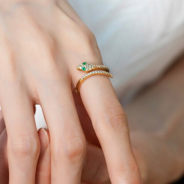 snake wrap gold ring – Image 2