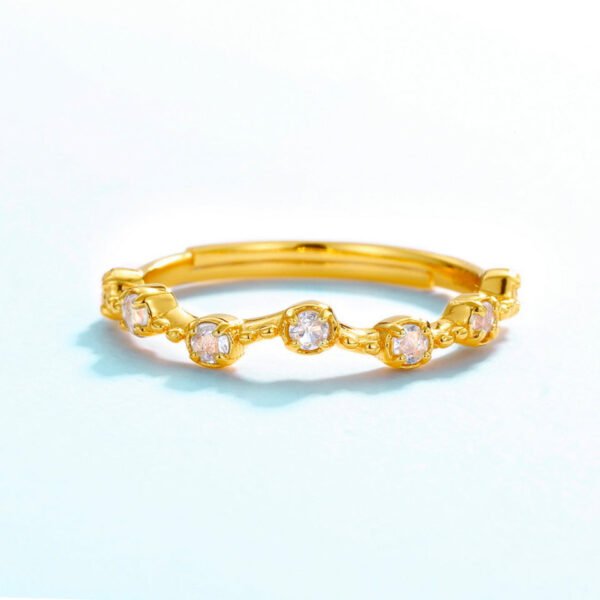 white crystal gold ring – Image 4