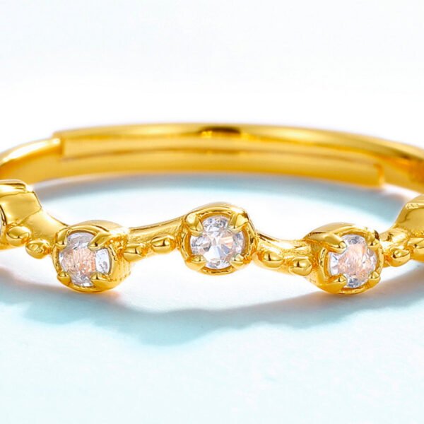 white crystal gold ring – Image 2