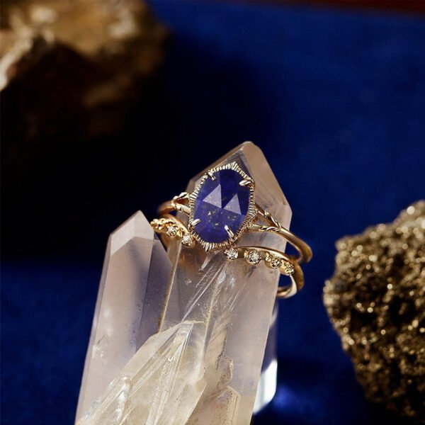 lapis lazuli gold ring – Image 4