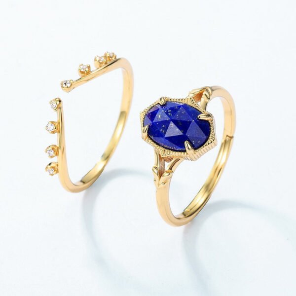 lapis lazuli gold ring – Image 3