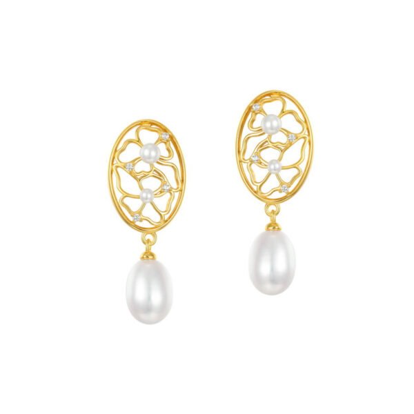 freshwater pearl gold earring