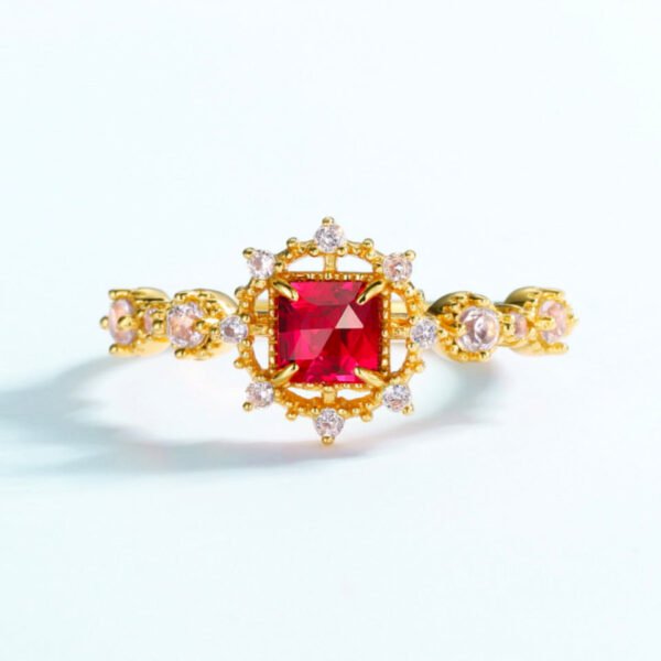 vintage red corundum ring – Image 4