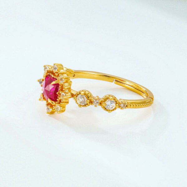 vintage red corundum ring – Image 3