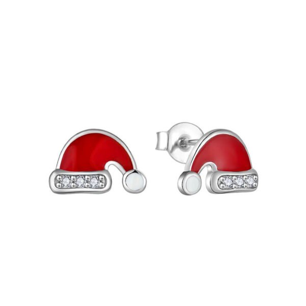 santa hat diamond earrings