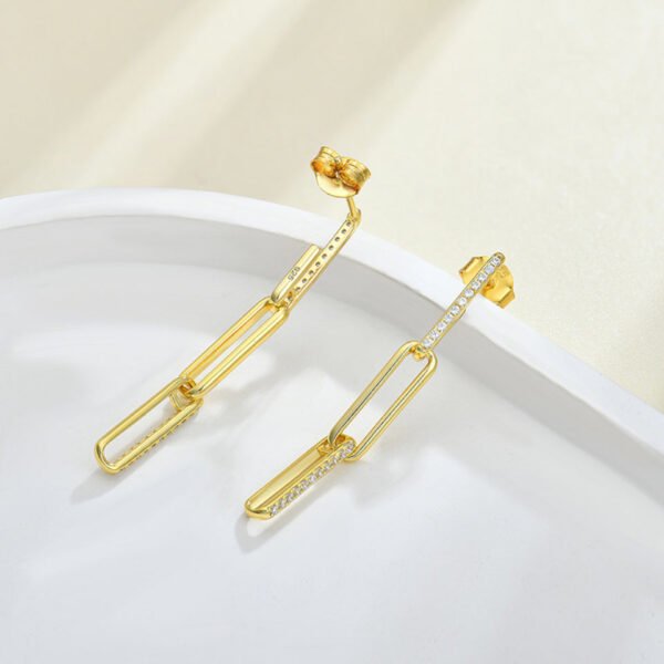 paperclip diamond earrings – Image 2