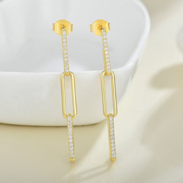 paperclip diamond earrings – Image 3