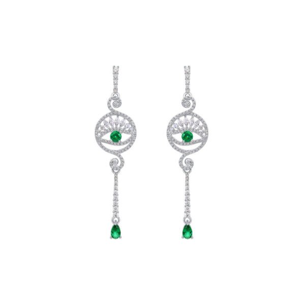 evil eye emerald earrings