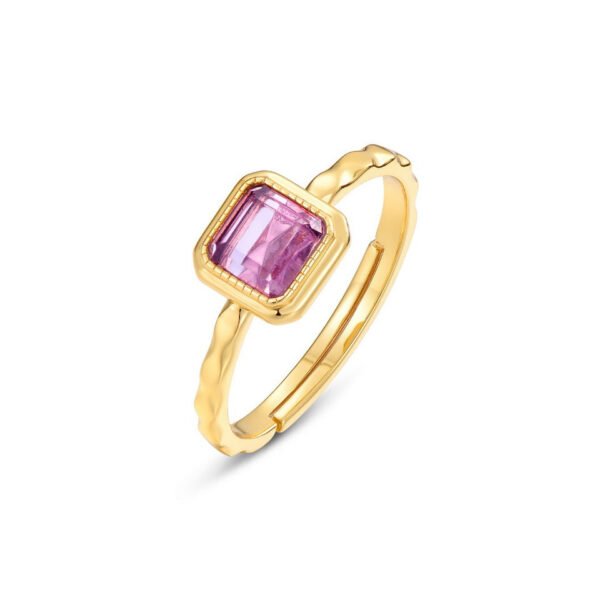 princess cut natural amethyst ring