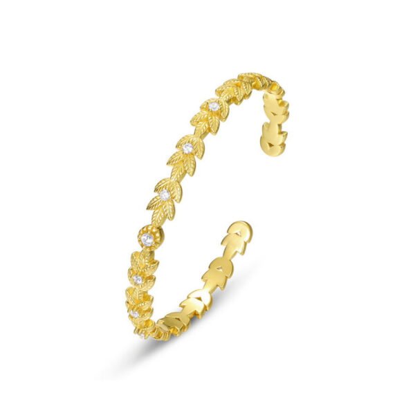 open leaf gold bracelet