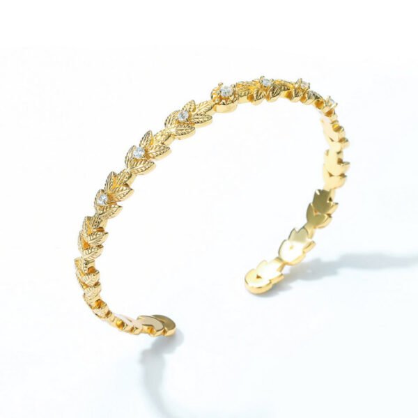 open leaf gold bracelet – Image 3