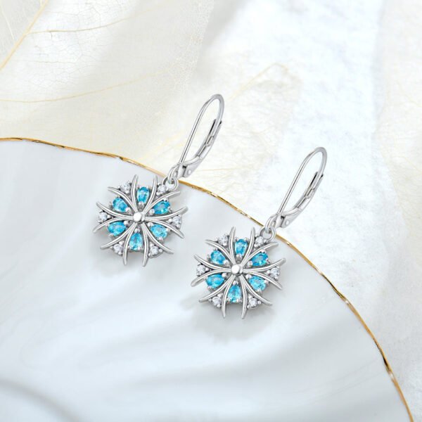 snowflake diamond earrings – Image 4