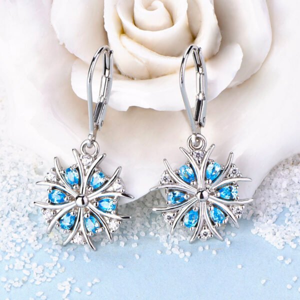 snowflake diamond earrings – Image 3