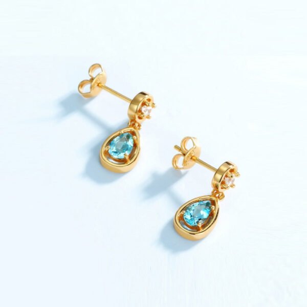 water drop topaz earrings – Image 4