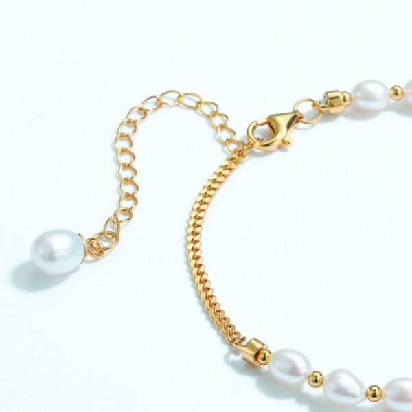 baroque pearl daisy bracelet – Image 3