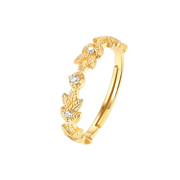 open leaf gold ring