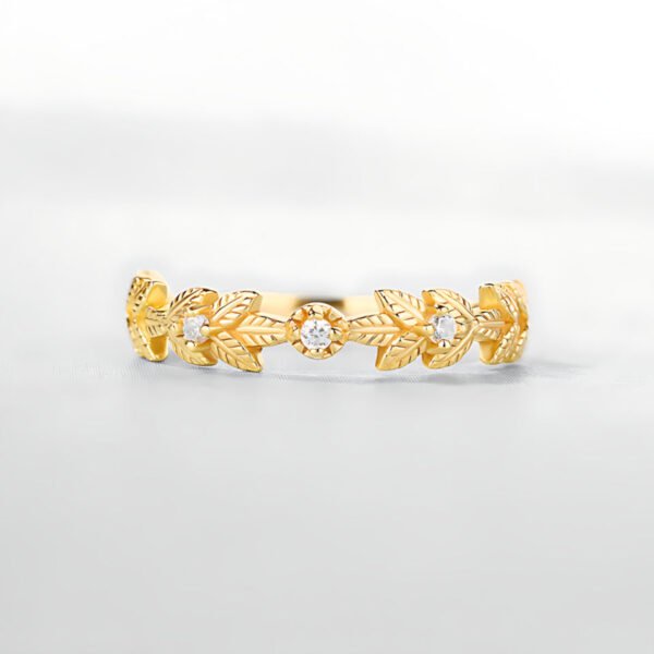 open leaf gold ring – Image 2