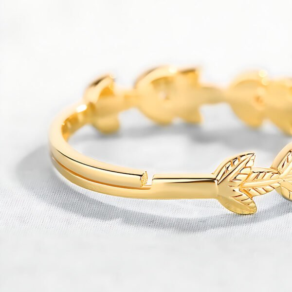 open leaf gold ring – Image 4