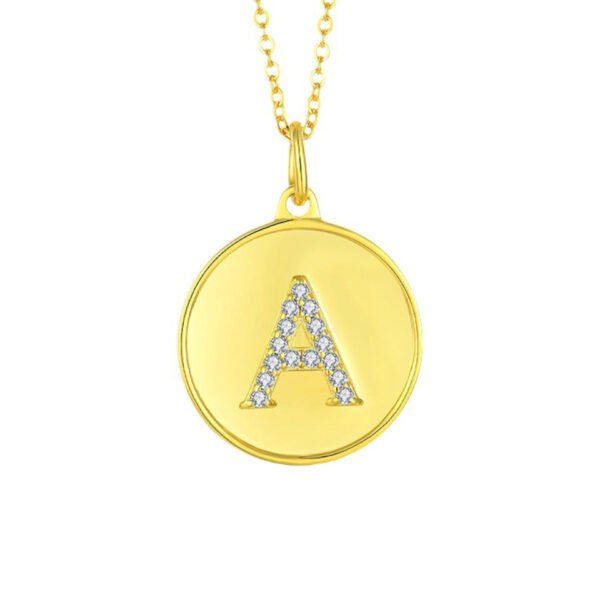 initial diamond disc necklace