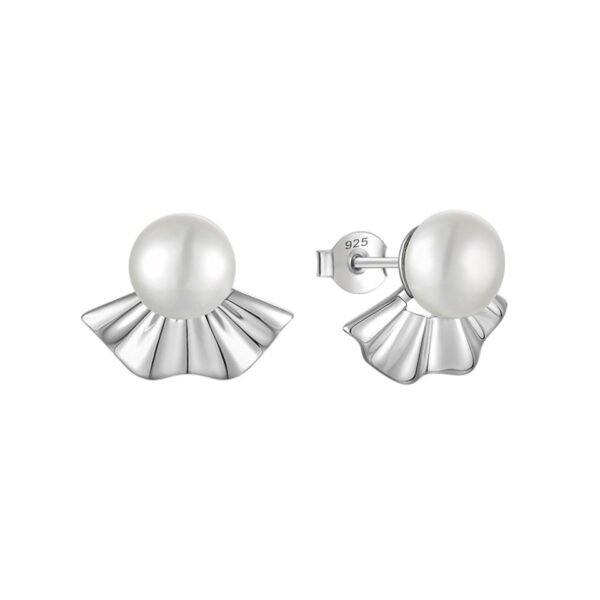 freshwater pearl lotus earrings