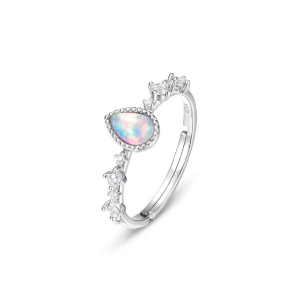 luxury style synthetic opal inlaid ring