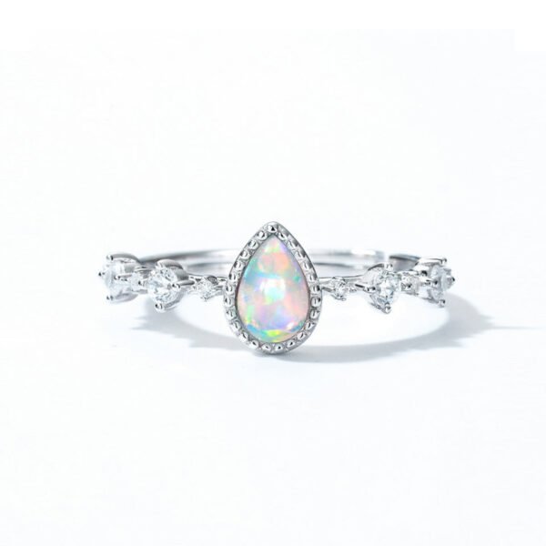 luxury style synthetic opal inlaid ring – Image 2