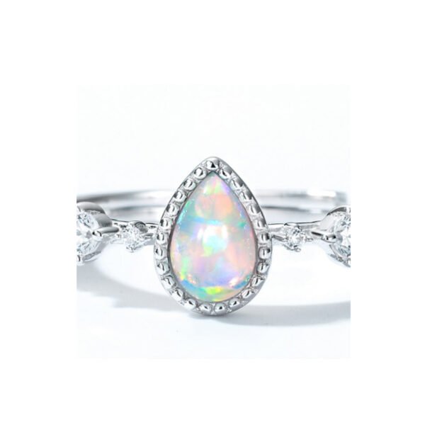 luxury style synthetic opal inlaid ring – Image 3