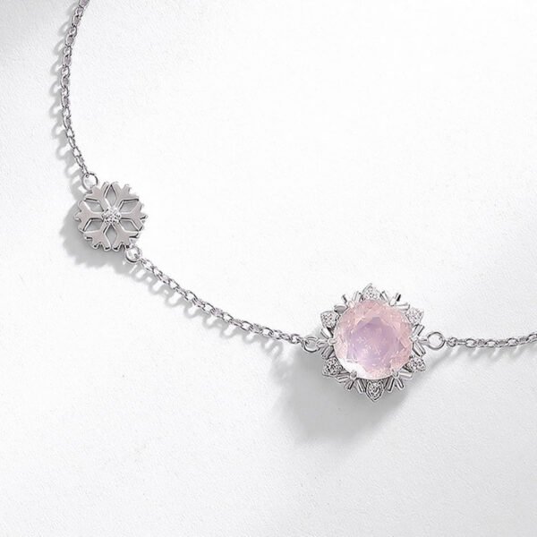 pink crystal snowflake bracelet – Image 2