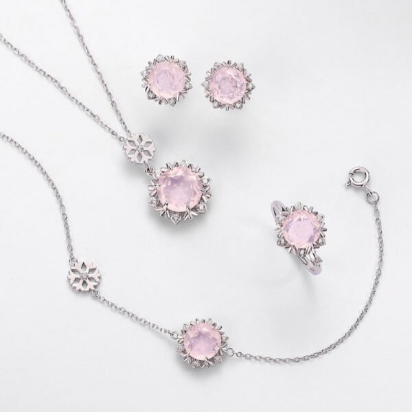 pink crystal snowflake bracelet – Image 3