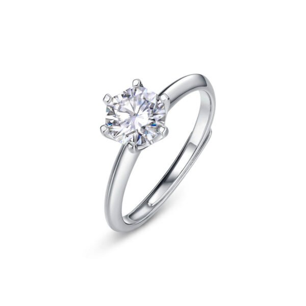six prong moissanite ring