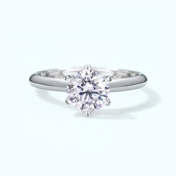 six prong moissanite ring – Image 4