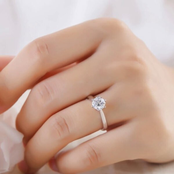 six prong moissanite ring – Image 2
