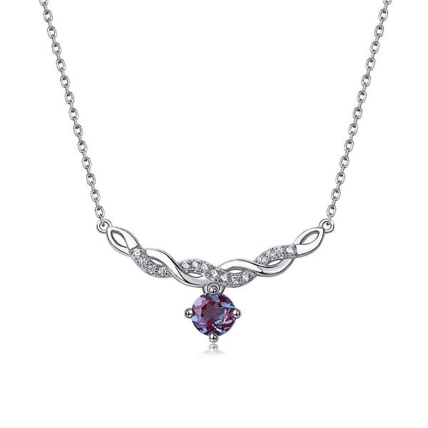 simple sterling silver alexandrite necklace