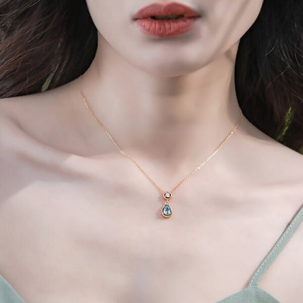 teardrop shaped topaz necklace – Image 2