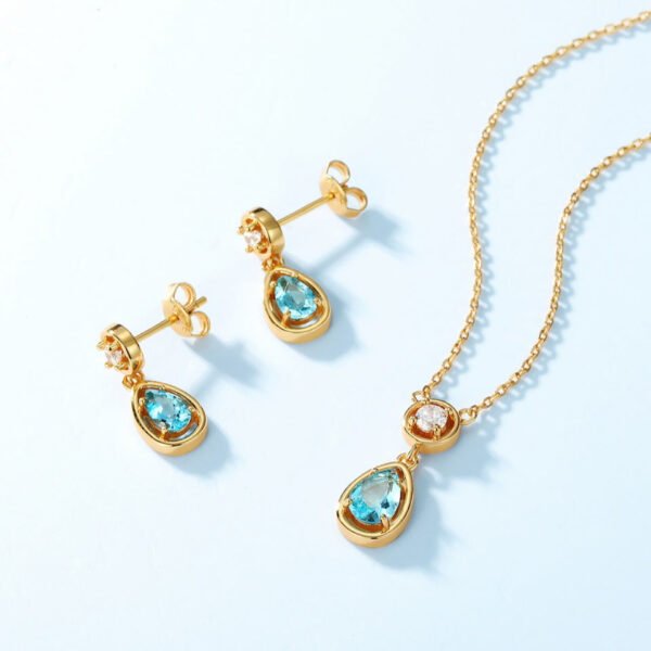 teardrop shaped topaz necklace – Image 4
