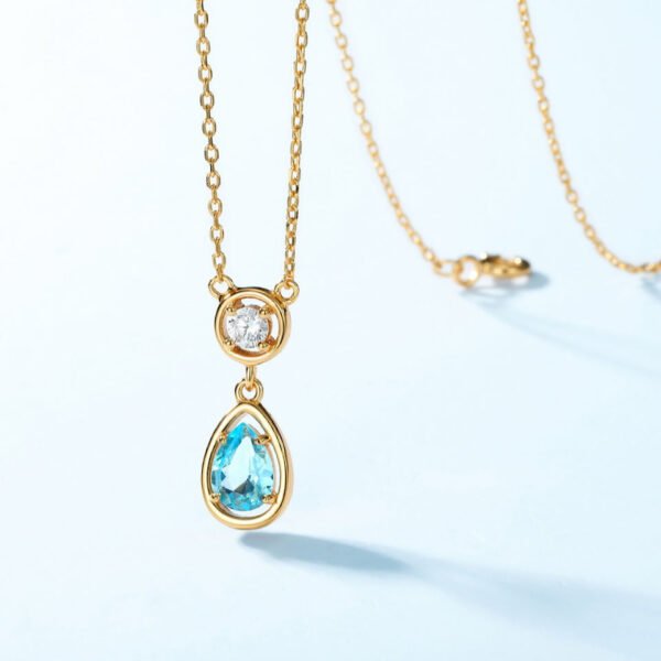 teardrop shaped topaz necklace – Image 3