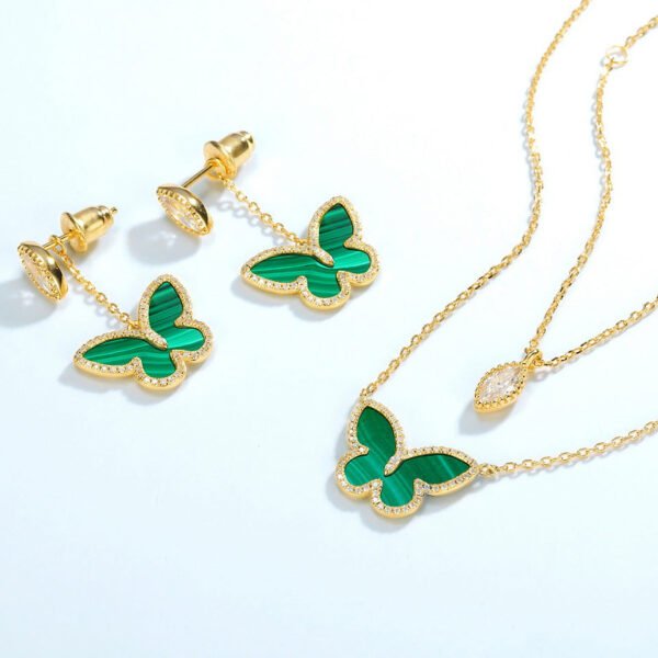 green malachite butterfly necklace – Image 4