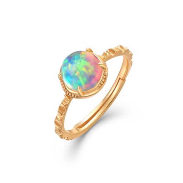 stylish and minimalist retro niche opal ring