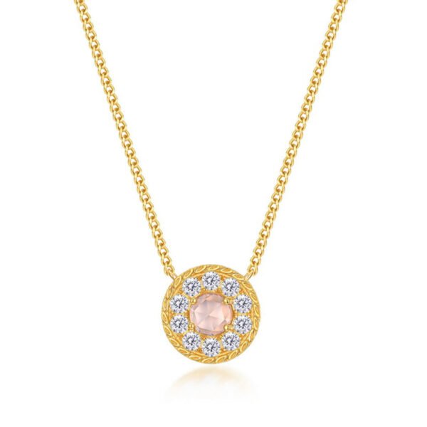 classic timeless sparkling disc necklace – Image 4