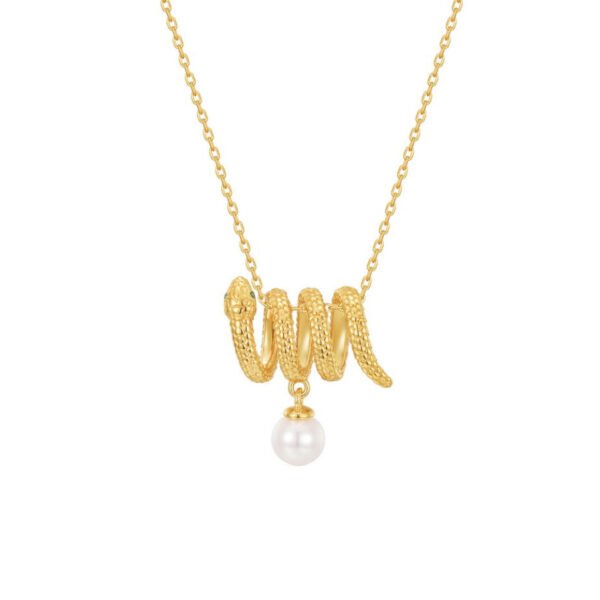 snake pendant pearl necklace